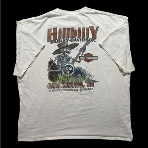 Harley-Davidson Hillbilly Shirt Mens 2XL White Gatlinburg Skeleton Graphic Tee